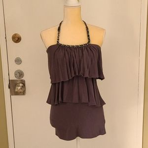 Grey Chain Embellished Sky Brand Halter M